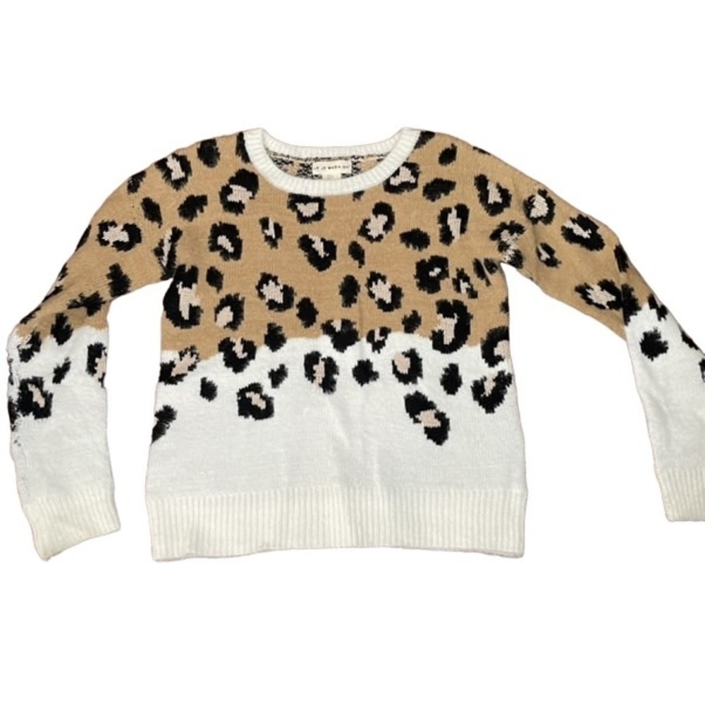 IF It Were Me Animal Print Fuzzy Sweater Size Large